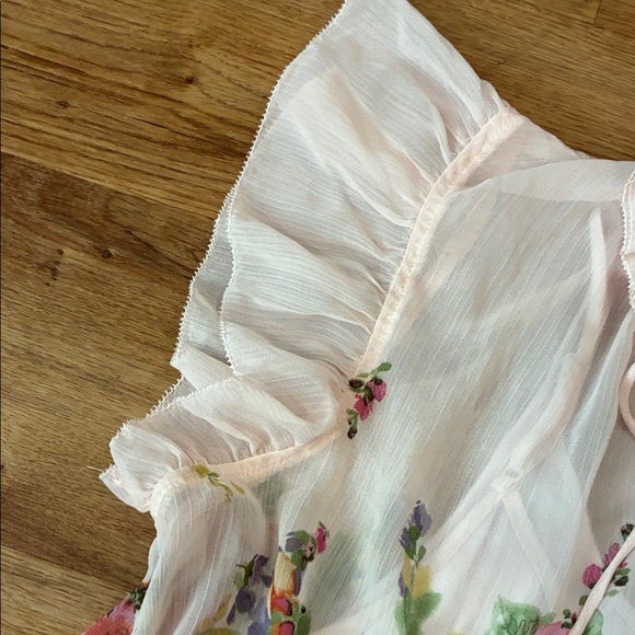 Rachel Zoe Pink Ruffle Cap Sleeve Top Blouse - Picture 4 of 10